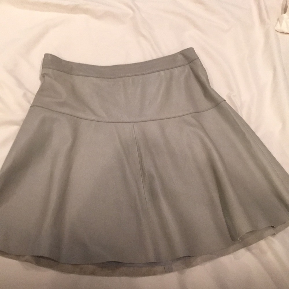 Grey leather skirt